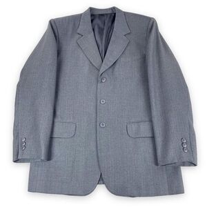 Mens Blazer Size 44L Gray Pinstripe Three Button Sport Coat‎